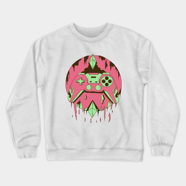 Pink Mint Gamer Controller Force Crewneck Sweatshirt by kenallouis